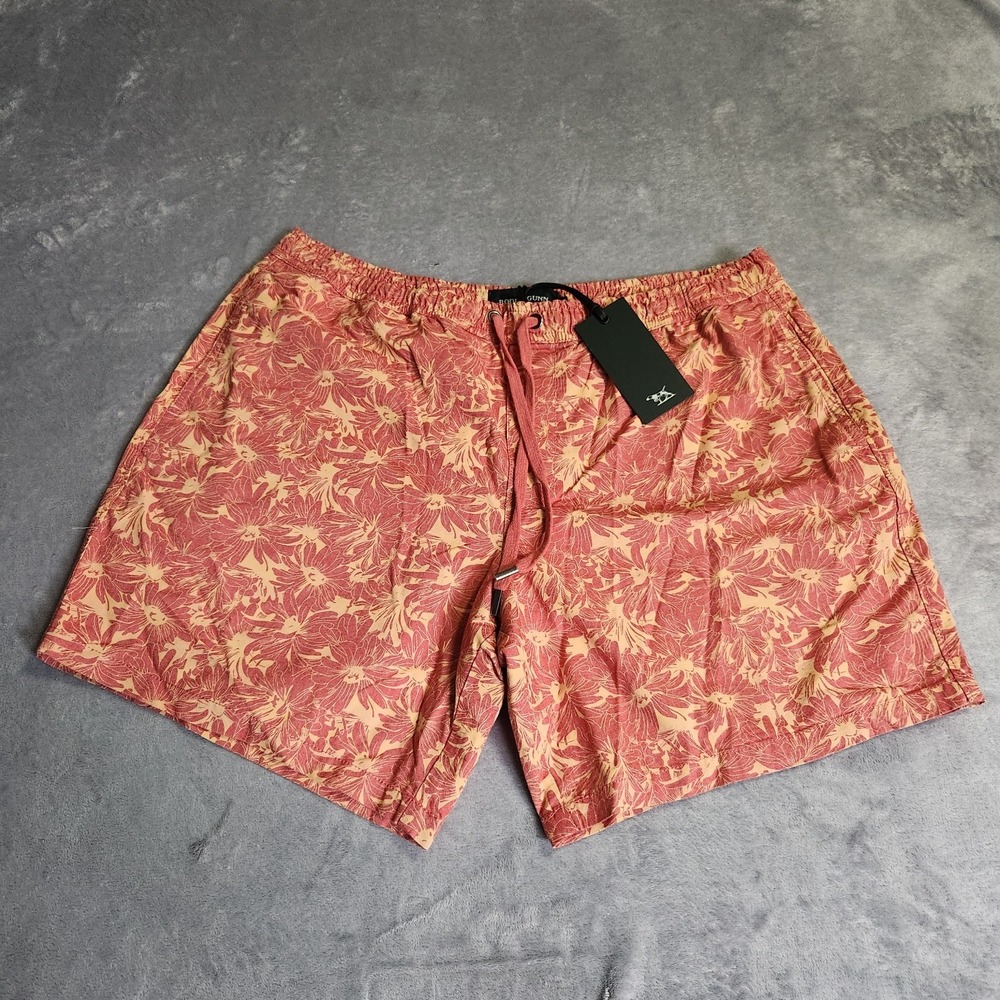 Rodd & Gunn Men's Main Beach 7" Resort Shorts Sunset Orange Floral Sz 2XL NWT